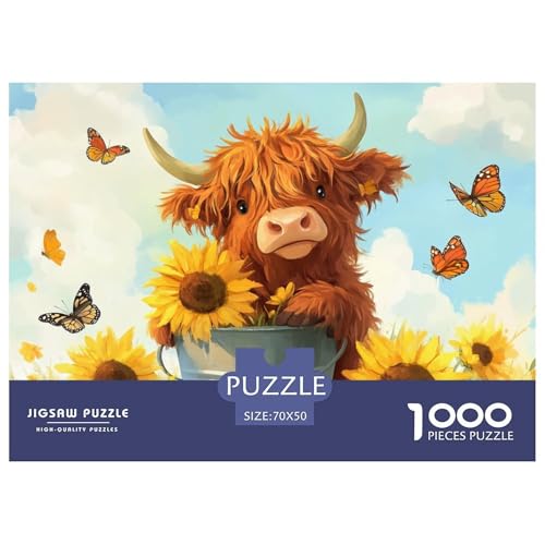 1000 Teile Highland Rinder Pädagogisches Spiel Puzzles Für Erwachsen Herausforderung Spielzeug Premium Quality Geschenke Für Erwachsene Und Kinder Ab 14 Jahren 70x50cm/1000pcs 1000 Teile Highland Rinder Pädagogisches Spiel Puzzles Für Erwachsen Herausforderung Spielzeug Premium Quality Geschenke Für Erwachsene Und Kinder Ab 14 Jahren 70x50cm/1000pcs von UJSDVNNJJ