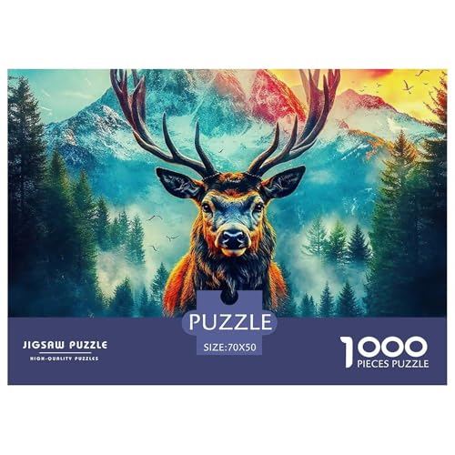 1000 Teile Hirsch Geschicklichkeitsspiel Puzzles Für Erwachsen Herausforderung Spielzeug Premium Quality Geschenke Für Die Ganze Familie 70x50cm/1000pcs von UJSDVNNJJ