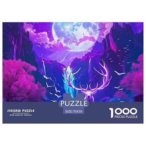 1000 Teile Hirsch Geschicklichkeitsspiel Puzzles Für Erwachsen Herausforderung Spielzeug Premium Quality Stress Abbauen Für Die Ganze Familie 70x50cm/1000pcs von UJSDVNNJJ