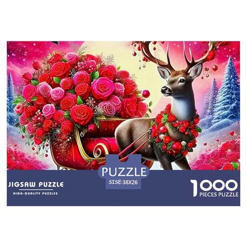 1000-Teile Hirsch Geschicklichkeitsspiel Puzzles Für Erwachsen Lernspiel Premium Quality Geschenke Für Die Ganze Familie 38x26cm/1000pcs von UJSDVNNJJ