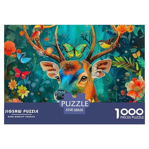 1000 Teile Hirsch Geschicklichkeitsspiel Puzzles Für Erwachsen Lernspiel Premium Quality Stress Abbauen Für Erwachsene Und Kinder Ab 14 Jahren 38x26cm/1000pcs von UJSDVNNJJ
