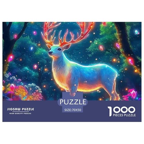 1000 Teile Hirsch Geschicklichkeitsspiel Puzzles Für Erwachsen Lernspiel Premium Quality Stress Abbauen Für Erwachsene Und Kinder Ab 14 Jahren 70x50cm/1000pcs von UJSDVNNJJ