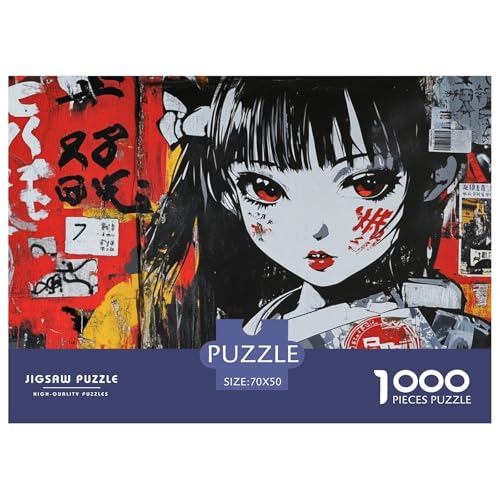 1000-Teile Japanische Graffiti Pädagogisches Spiel Puzzles Für Erwachsen Herausforderung Spielzeug Premium Quality Stress Abbauen Für Die Ganze Familie 70x50cm/1000pcs von UJSDVNNJJ