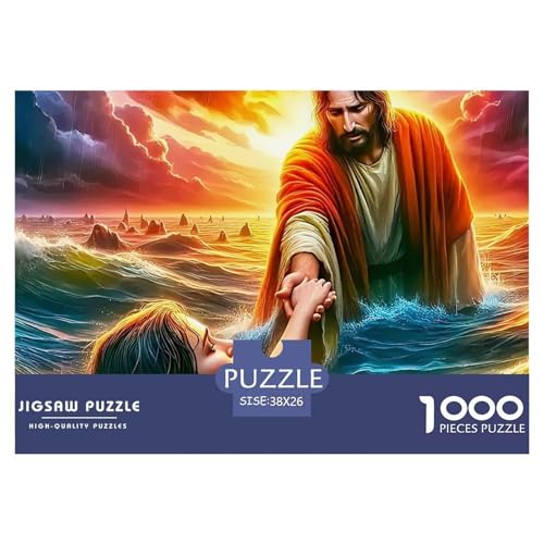 1000 Teile Jesus - Religion Geschicklichkeitsspiel Puzzles Für Erwachsen Herausforderung Spielzeug Premium Quality Geschenke Für Die Ganze Familie 38x26cm/1000pcs von UJSDVNNJJ