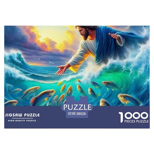 1000 Teile Jesus - Religion Geschicklichkeitsspiel Puzzles Für Erwachsen Herausforderung Spielzeug Premium Quality Geschenke Für Erwachsene Und Kinder Ab 14 Jahren 38x26cm/1000pcs von UJSDVNNJJ