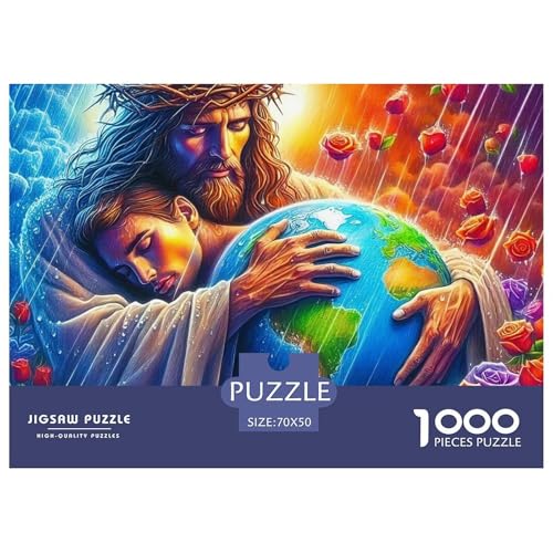 1000-Teile Jesus - Religion Geschicklichkeitsspiel Puzzles Für Erwachsen Lernspiel Premium Quality Stress Abbauen Für Erwachsene Und Kinder Ab 14 Jahren 70x50cm/1000pcs von UJSDVNNJJ