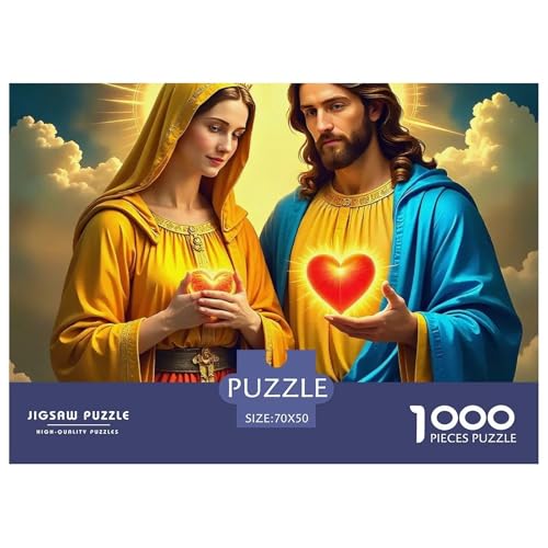 1000-Teile Jesus - Religion Pädagogisches Spiel Puzzles Für Erwachsen Herausforderung Spielzeug Premium Quality Stress Abbauen Für Erwachsene Und Kinder Ab 14 Jahren 70x50cm/1000pcs von UJSDVNNJJ