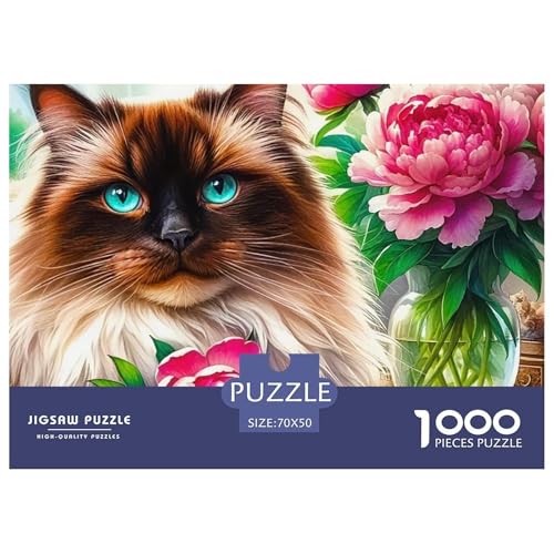 1000-Teile Katze Geschicklichkeitsspiel Katze Puzzles Für Erwachsen Lernspiel Premium Quality Geschenke Für Die Ganze Familie 70x50cm/1000pcs von UJSDVNNJJ