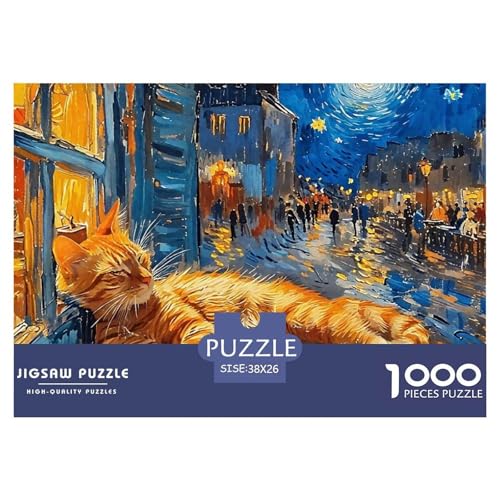 1000 Teile Katze Pädagogisches Spiel Katze Puzzles Für Erwachsen Lernspiel Premium Quality Stress Abbauen Für Die Ganze Familie 38x26cm/1000pcs von UJSDVNNJJ