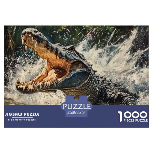 1000 Teile Krokodil Geschicklichkeitsspiel Puzzles Für Erwachsen Herausforderung Spielzeug Premium Quality Stress Abbauen Für Die Ganze Familie 38x26cm/1000pcs von UJSDVNNJJ