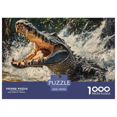 1000-Teile Krokodil Pädagogisches Spiel Puzzles Für Erwachsen Herausforderung Spielzeug Premium Quality Geschenke Für Die Ganze Familie 70x50cm/1000pcs von UJSDVNNJJ