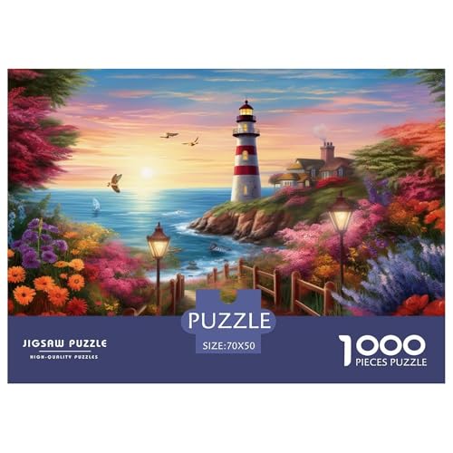 1000 Teile Küstenleuchttürme Geschicklichkeitsspiel Puzzles Für Erwachsen Lernspiel Premium Quality Geschenke Für Die Ganze Familie 70x50cm/1000pcs von UJSDVNNJJ