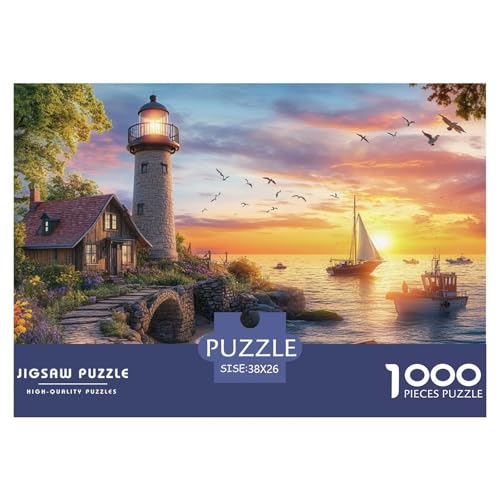 1000 Teile Küstenleuchtturm Geschicklichkeitsspiel Puzzles Für Erwachsen Herausforderung Spielzeug Premium Quality Stress Abbauen Für Die Ganze Familie 38x26cm/1000pcs von UJSDVNNJJ