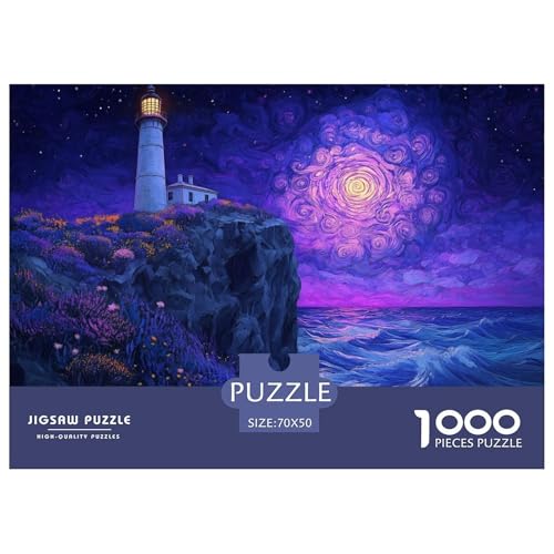 1000 Teile Küstenleuchtturm Geschicklichkeitsspiel Puzzles Für Erwachsen Lernspiel Premium Quality Stress Abbauen Für Die Ganze Familie 70x50cm/1000pcs von UJSDVNNJJ