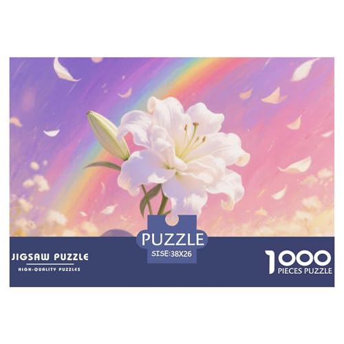 1000-Teile Lilie Geschicklichkeitsspiel Puzzles Für Erwachsen Herausforderung Spielzeug Premium Quality Stress Abbauen Für Erwachsene Und Kinder Ab 14 Jahren 38x26cm/1000pcs von UJSDVNNJJ