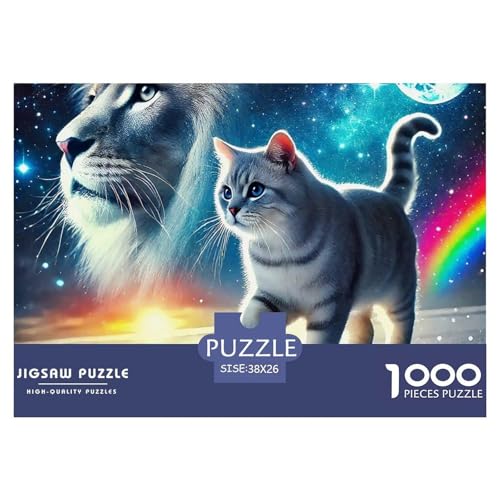 1000-Teile Löwen Geschicklichkeitsspiel Puzzles Für Erwachsen Herausforderung Spielzeug Premium Quality Geschenke Für Die Ganze Familie 38x26cm/1000pcs von UJSDVNNJJ