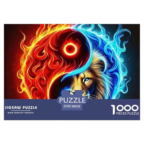 1000-Teile Löwen Geschicklichkeitsspiel Puzzles Für Erwachsen Herausforderung Spielzeug Premium Quality Geschenke Für Die Ganze Familie 38x26cm/1000pcs von UJSDVNNJJ