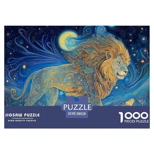 1000-Teile Löwen Geschicklichkeitsspiel Puzzles Für Erwachsen Herausforderung Spielzeug Premium Quality Geschenke Für Erwachsene Und Kinder Ab 14 Jahren 38x26cm/1000pcs von UJSDVNNJJ