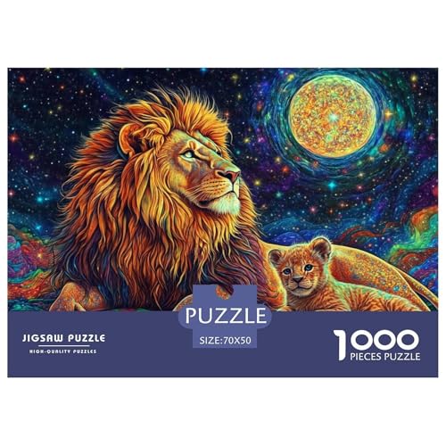 1000 Teile Löwen Geschicklichkeitsspiel Puzzles Für Erwachsen Lernspiel Premium Quality Stress Abbauen Für Die Ganze Familie 70x50cm/1000pcs von UJSDVNNJJ