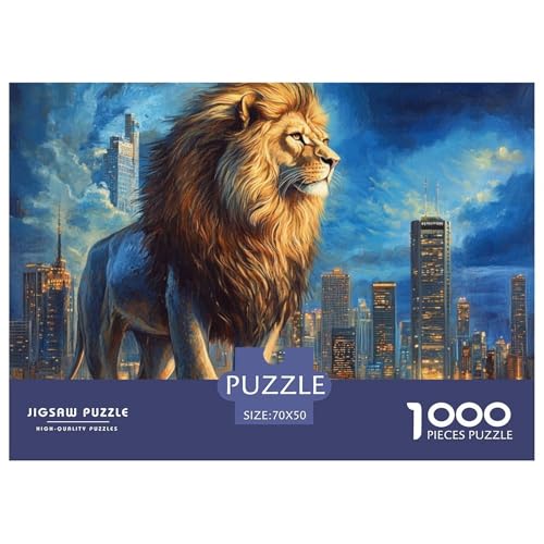 1000-Teile Löwen Geschicklichkeitsspiel Puzzles Für Erwachsen Lernspiel Premium Quality Stress Abbauen Für Die Ganze Familie 70x50cm/1000pcs von UJSDVNNJJ