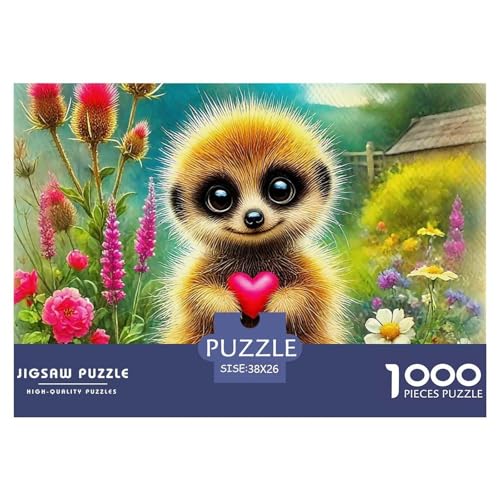 1000-Teile Meerkat Geschicklichkeitsspiel Puzzles Für Erwachsen Lernspiel Premium Quality Geschenke Für Erwachsene Und Kinder Ab 14 Jahren 38x26cm/1000pcs von UJSDVNNJJ