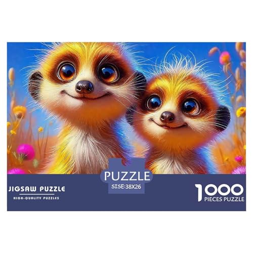 1000 Teile Meerkat Geschicklichkeitsspiel Puzzles Für Erwachsen Lernspiel Premium Quality Stress Abbauen Für Die Ganze Familie 38x26cm/1000pcs von UJSDVNNJJ
