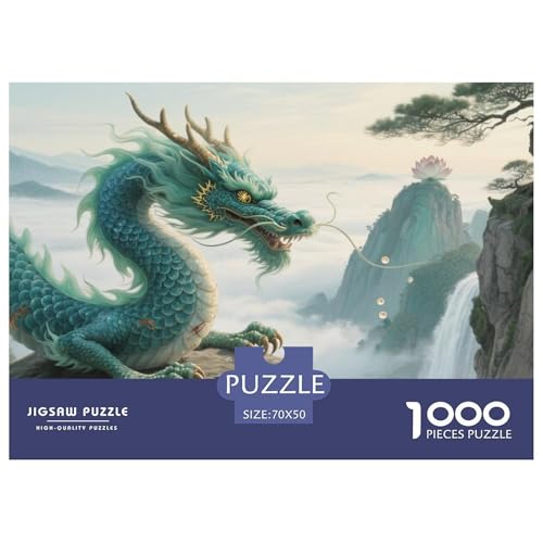 1000-Teile Mythische Kreaturen Geschicklichkeitsspiel Drachen Puzzles Für Erwachsen Herausforderung Spielzeug Premium Quality Stress Abbauen Für Erwachsene Und Kinder Ab 14 Jahren 70x50cm/1000pcs von UJSDVNNJJ