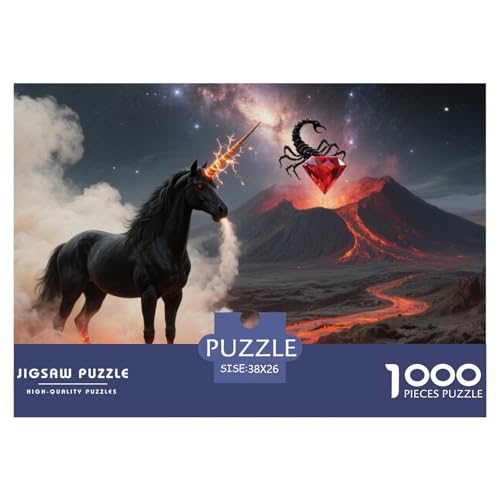 1000-Teile Mythische Kreaturen Geschicklichkeitsspiel Einhorn Puzzles Für Erwachsen Lernspiel Premium Quality Geschenke Für Erwachsene Und Kinder Ab 14 Jahren 38x26cm/1000pcs von UJSDVNNJJ