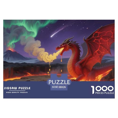 1000-Teile Mythische Kreaturen Pädagogisches Spiel Drachen Puzzles Für Erwachsen Lernspiel Premium Quality Geschenke Für Erwachsene Und Kinder Ab 14 Jahren 38x26cm/1000pcs von UJSDVNNJJ