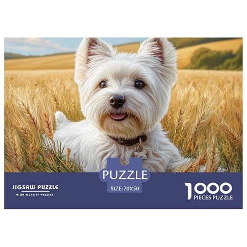 1000-Teile Netter Hund Geschicklichkeitsspiel Puzzles Für Erwachsen Herausforderung Spielzeug Premium Quality Geschenke Für Erwachsene Und Kinder Ab 14 Jahren 70x50cm/1000pcs von UJSDVNNJJ