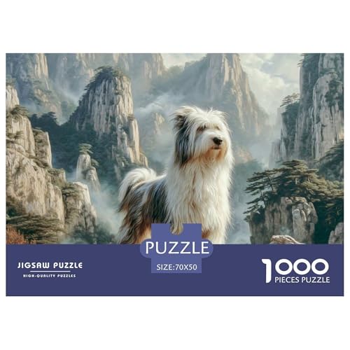 1000-Teile Netter Hund Geschicklichkeitsspiel Puzzles Für Erwachsen Herausforderung Spielzeug Premium Quality Stress Abbauen Für Die Ganze Familie 70x50cm/1000pcs von UJSDVNNJJ