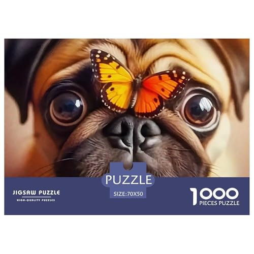 1000 Teile Netter Hund Geschicklichkeitsspiel Puzzles Für Erwachsen Lernspiel Premium Quality Geschenke Für Die Ganze Familie 70x50cm/1000pcs von UJSDVNNJJ