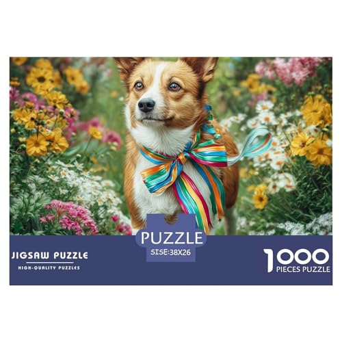 1000-Teile Netter Hund Geschicklichkeitsspiel Puzzles Für Erwachsen Lernspiel Premium Quality Stress Abbauen Für Die Ganze Familie 38x26cm/1000pcs von UJSDVNNJJ