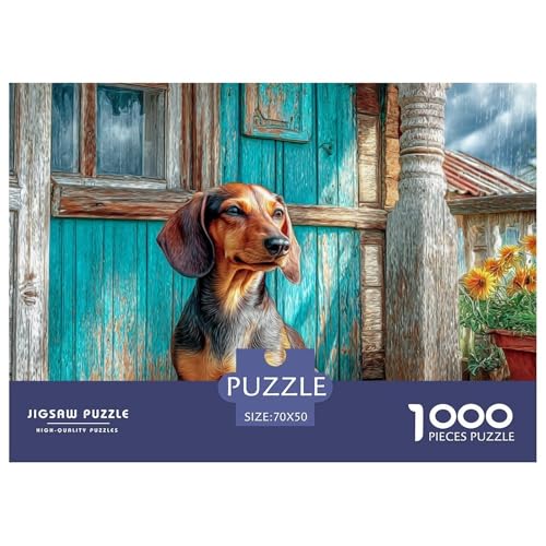 1000-Teile Netter Hund Pädagogisches Spiel Puzzles Für Erwachsen Herausforderung Spielzeug Premium Quality Stress Abbauen Für Erwachsene Und Kinder Ab 14 Jahren 70x50cm/1000pcs von UJSDVNNJJ