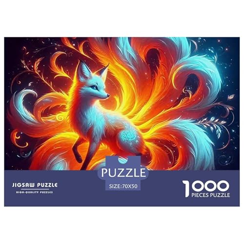 1000-Teile Neun-Schwanz-Fuchs Geschicklichkeitsspiel Puzzles Für Erwachsen Herausforderung Spielzeug Premium Quality Stress Abbauen Für Erwachsene Und Kinder Ab 14 Jahren 70x50cm/1000pcs von UJSDVNNJJ