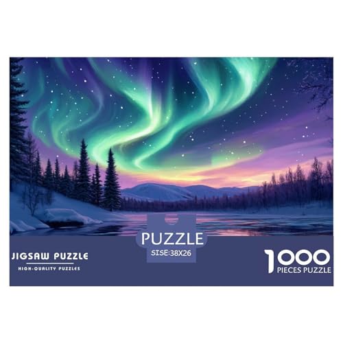 1000-Teile Nordlichter Geschicklichkeitsspiel Puzzles Für Erwachsen Lernspiel Premium Quality Geschenke Für Erwachsene Und Kinder Ab 14 Jahren 38x26cm/1000pcs von UJSDVNNJJ