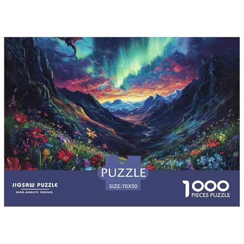 1000-Teile Nordlichter Geschicklichkeitsspiel Puzzles Für Erwachsen Lernspiel Premium Quality Stress Abbauen Für Die Ganze Familie 70x50cm/1000pcs von UJSDVNNJJ