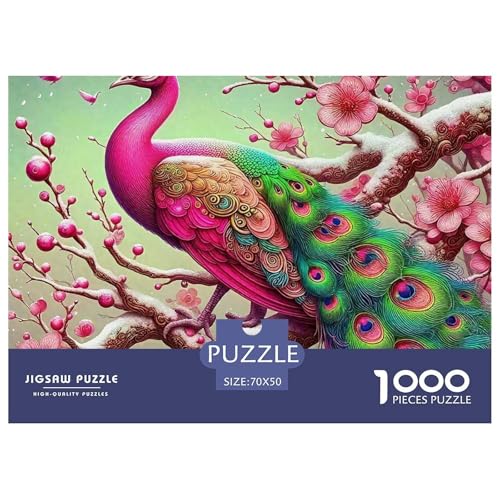 1000 Teile Pfauen Geschicklichkeitsspiel Pfauen Puzzles Für Erwachsen Lernspiel Premium Quality Geschenke Für Die Ganze Familie 70x50cm/1000pcs von UJSDVNNJJ