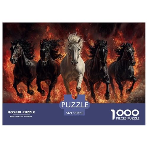 1000 Teile Pferd Geschicklichkeitsspiel Puzzles Für Erwachsen Herausforderung Spielzeug Premium Quality Geschenke Für Die Ganze Familie 70x50cm/1000pcs von UJSDVNNJJ