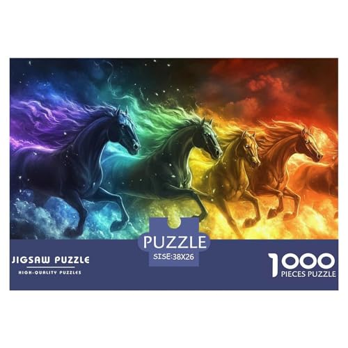 1000 Teile Pferd Pädagogisches Spiel Puzzles Für Erwachsen Lernspiel Premium Quality Stress Abbauen Für Die Ganze Familie 38x26cm/1000pcs von UJSDVNNJJ