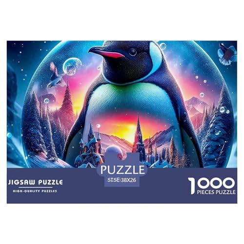 1000-Teile Pinguin Pädagogisches Spiel Puzzles Für Erwachsen Lernspiel Premium Quality Stress Abbauen Für Die Ganze Familie 38x26cm/1000pcs von UJSDVNNJJ