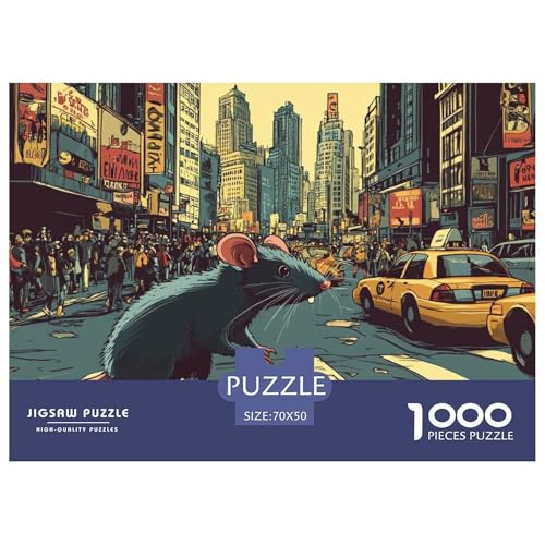 1000 Teile Ratte Pädagogisches Spiel Puzzles Für Erwachsen Herausforderung Spielzeug Premium Quality Stress Abbauen Für Die Ganze Familie 70x50cm/1000pcs von UJSDVNNJJ