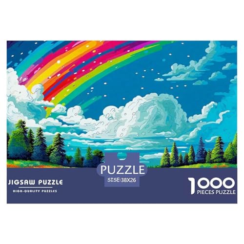 1000-Teile Regenbogen Geschicklichkeitsspiel Regenbogen Puzzles Für Erwachsen Herausforderung Spielzeug Premium Quality Geschenke Für Die Ganze Familie 38x26cm/1000pcs von UJSDVNNJJ