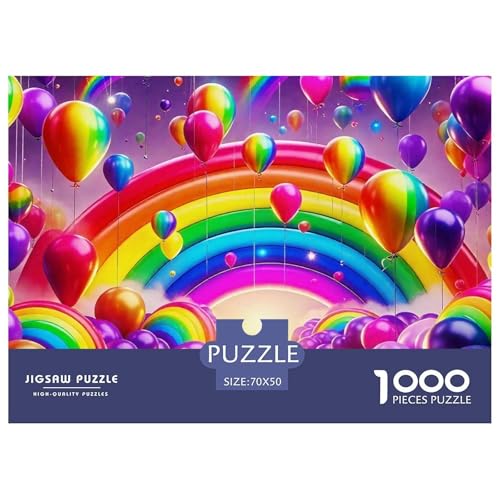 1000-Teile Regenbogen Geschicklichkeitsspiel Regenbogen Puzzles Für Erwachsen Herausforderung Spielzeug Premium Quality Geschenke Für Die Ganze Familie 70x50cm/1000pcs von UJSDVNNJJ