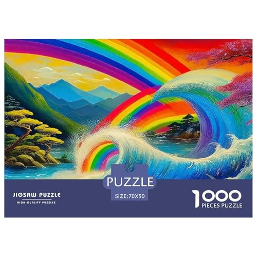 1000 Teile Regenbogen Geschicklichkeitsspiel Regenbogen Puzzles Für Erwachsen Lernspiel Premium Quality Stress Abbauen Für Erwachsene Und Kinder Ab 14 Jahren 70x50cm/1000pcs von UJSDVNNJJ
