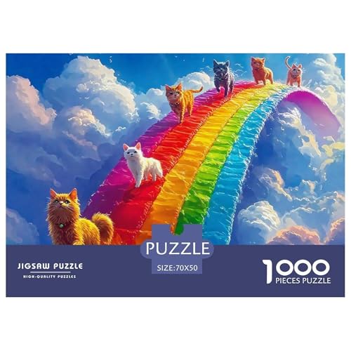 1000 Teile Regenbogen Pädagogisches Spiel Regenbogen Puzzles Für Erwachsen Lernspiel Premium Quality Stress Abbauen Für Die Ganze Familie 70x50cm/1000pcs von UJSDVNNJJ