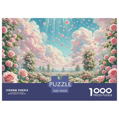 1000-Teile Rose Geschicklichkeitsspiel Puzzles Für Erwachsen Lernspiel Premium Quality Geschenke Für Erwachsene Und Kinder Ab 14 Jahren 70x50cm/1000pcs von UJSDVNNJJ