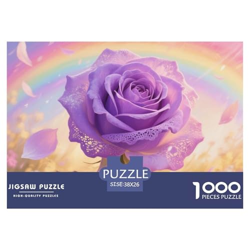 1000-Teile Rose Geschicklichkeitsspiel Puzzles Für Erwachsen Lernspiel Premium Quality Stress Abbauen Für Erwachsene Und Kinder Ab 14 Jahren 38x26cm/1000pcs von UJSDVNNJJ