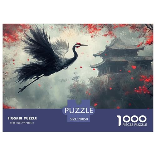 1000 Teile Rot gekrönter Kran Pädagogisches Spiel Puzzles Für Erwachsen Lernspiel Premium Quality Stress Abbauen Für Erwachsene Und Kinder Ab 14 Jahren 70x50cm/1000pcs von UJSDVNNJJ