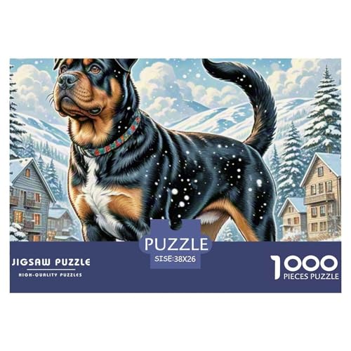 1000-Teile Rottweiler Geschicklichkeitsspiel Puzzles Für Erwachsen Lernspiel Premium Quality Geschenke Für Die Ganze Familie 38x26cm/1000pcs von UJSDVNNJJ